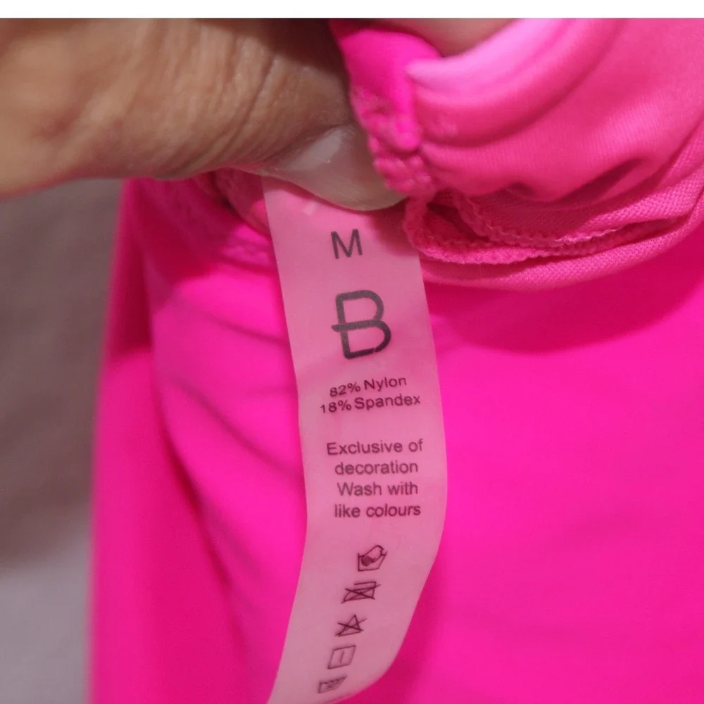 Blooming Jelly Womens Pink Colorblock Cutout Ruched One Piece Swimsuit Med NWT